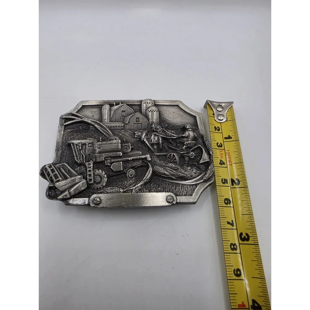 Vintage 1983 Siskiyou O-27 Farm Belt Buckle Combine Tractor Barn Engravable